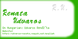 renata udvaros business card